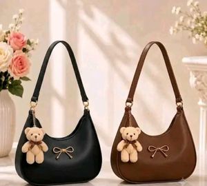 Cute Teddy Bear Charm Shoulder Bag