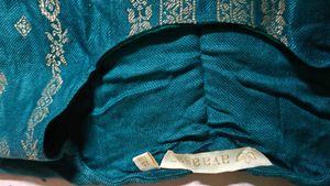 Elegant Teal Kurti with Golden Weave