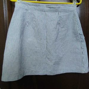 Striped Button-Up Mini Skirt