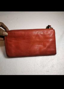 Tory Burch Robinson Orange Saffiano Wallet
