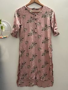 Pink Floral Print Kurta