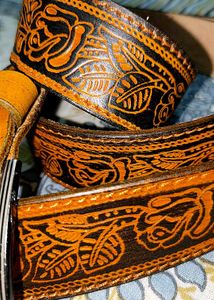 Vintage Hand Tooling Men's Leather Belt