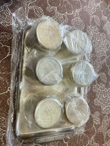 Silver Glow Ace Tray + 6 glasses