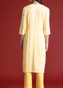 Yellow Printed Kurta Set