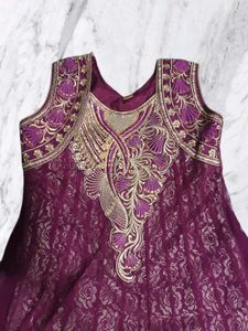 Elegant Maroon Anarkali Kurta Set
