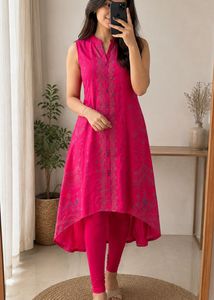 Vibrant Pink Sleeveless Kurta
