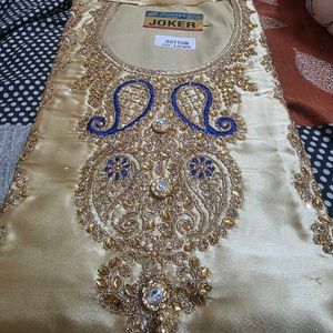 Stone zari and embroidery work Dress Material
