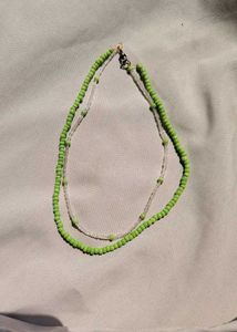 Beaded Layered Necklace🩷🧡🤍💚