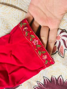 Beautiful Red Embroidered Kurta