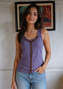 Purple Beaded Tank Top