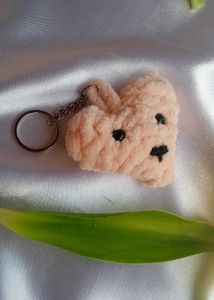 Crochet Heart Plushie Keychain