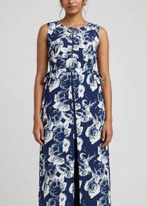 Navy Floral Print kurta