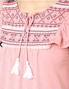 Baby Pink Flutter Sleeve Top