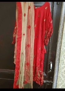 Elegant Red Kurta with Dupatta *"no lower*"