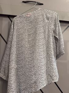 Printed Ruffle Blouse-sheer