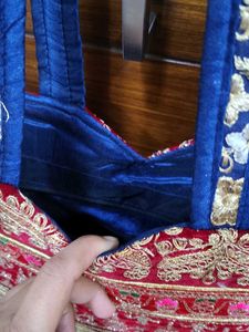 Embroidered Velvet Tote Bag