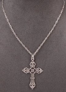 Silver Gothic Cross Pendant Necklacet ♱♱ (unisex)
