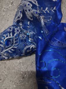 Royal Blue Embroidered Y2k chatpate top