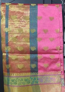 Beautiful Pink Silk Saree with stitched blouse