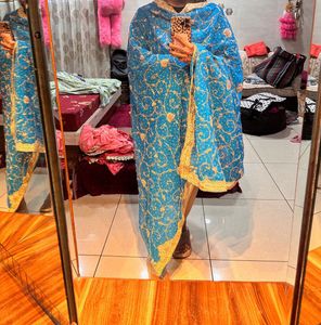 Blue Embroidered Dupatta