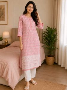 ELEGANT PEACH PINK KURTA 🩷