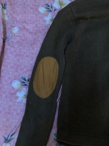 Brown Knit Zip Cardigan