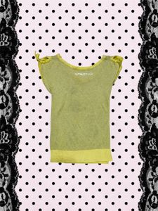 y2k yellow graphic top