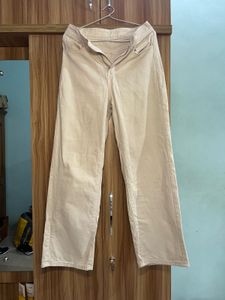 Beige Straight Leg Pants