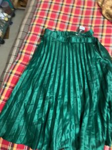 Emerald Green Pleated Skirt