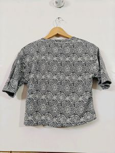 Gray Floral Print T-Shirt
