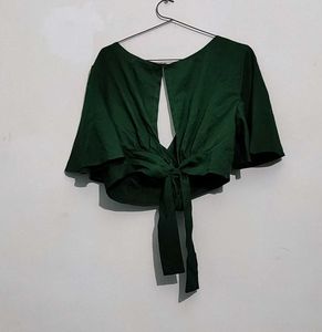 Green Crop Top