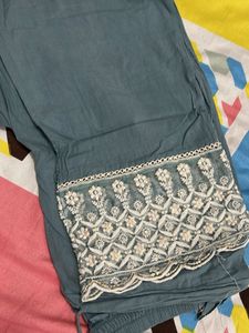 pakistani Blue Embroidered Kurta Set with Dupatta