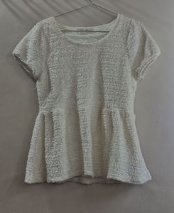 Elegant Textured Peplum Top