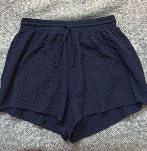 Navy Textured Shorts