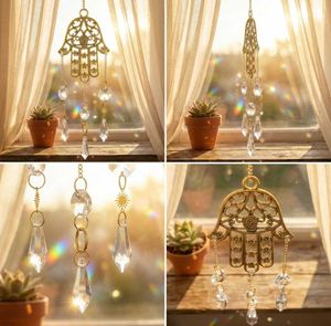 Hamsa Hand Crystal Suncatcher - Home Decor