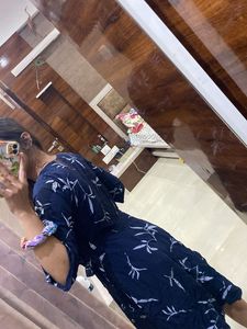 Chic Navy Blue Printed Dress