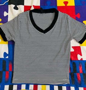 Striped V-Neck T-Shirt