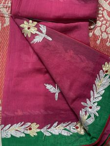 Beautiful Pink Embroidered Saree