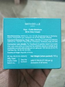 Mirabelle Hya-Colla All In One Cream