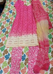 New Vibrant Pink Kurta Set with Dupatta