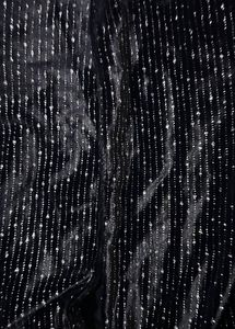 Sparkling Black Long Sleeve blazer with tie