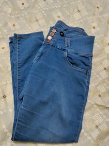 Blue High Waist Skinny Jeans
