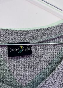Cozy Gray V-Neck Knit top