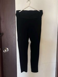 Classic Black Fold-Over Waist Pants