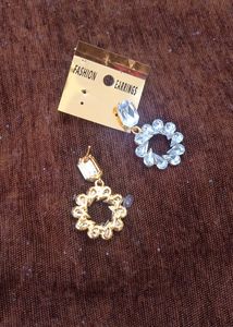 Price Drop Combo Of Black N White Diomond Earrings