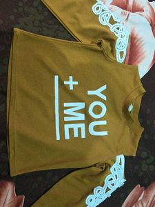 Mustard Yellow "You + Me" Top with Lace Detail