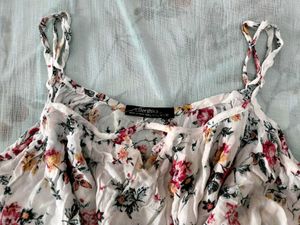 Boho Floral Cold Shoulder Blouse