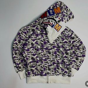 BAPE Purple Camo Shark Full Zip Hoodie