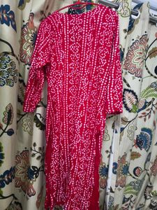 Elegant Red Printed Kurta in very less Price