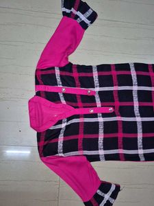 NEW Pink &amp; Navy Plaid Kurta